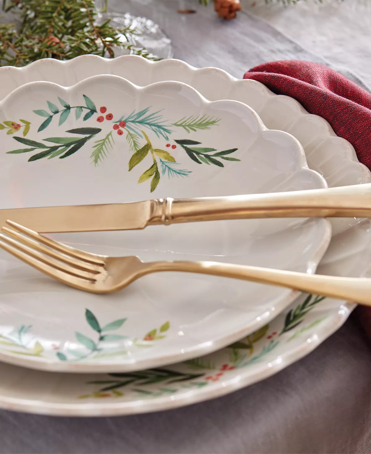 Lenox French Perle Berry Holiday Dinner Plates Set, Set Of 4 - Image 7