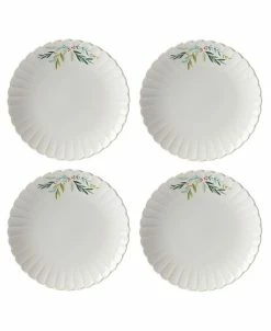 Lenox French Perle Berry Holiday Dinner Plates Set, Set Of 4