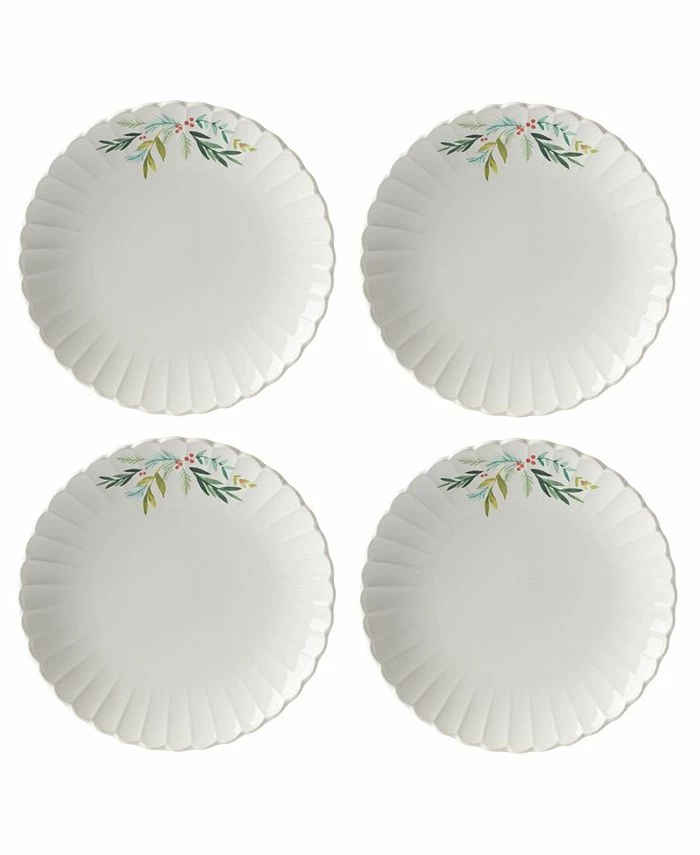 Lenox French Perle Berry Holiday Dinner Plates Set, Set Of 4