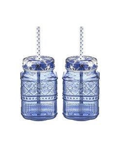 Godinger Claro Set Of 2 Mason Jars
