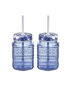Godinger Claro Set Of 2 Mason Jars
