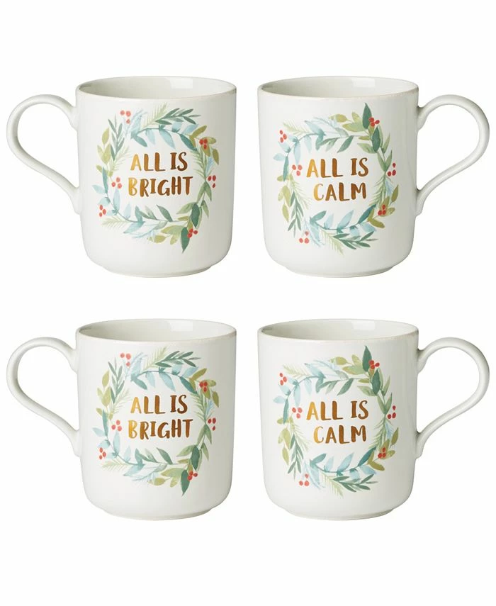 Lenox French Perle Berry Holiday Mug Set, 4 Piece