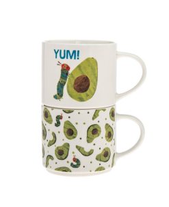 Godinger World Of Eric Carle Avocado 16 Oz Stackable Mugs Set, 2 Piece