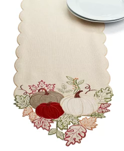 Elrene Pumpkin Foliage Cutwork Fabric Runner, 13 X 70