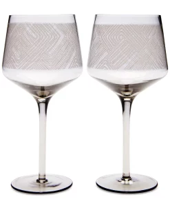 Hotel Collection Wine Glasses With Decals, Set Of 2, Created For Macy's