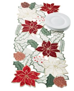 Elrene Poinsettia Centerpiece Runner