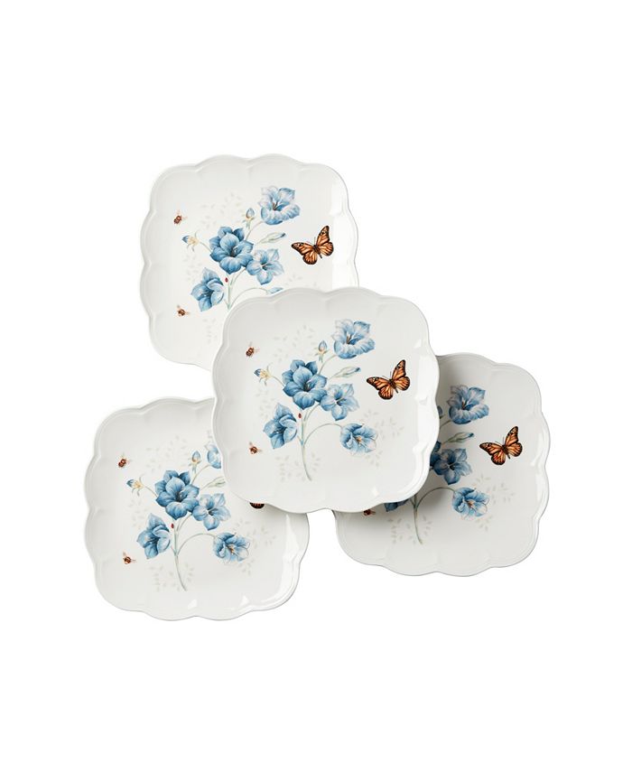 Lenox Butterfly Meadow Square Dinner Plate Set, Set Of 4 3 Lenox Butterfly Meadow Square Dinner Plate Set, Set Of 4