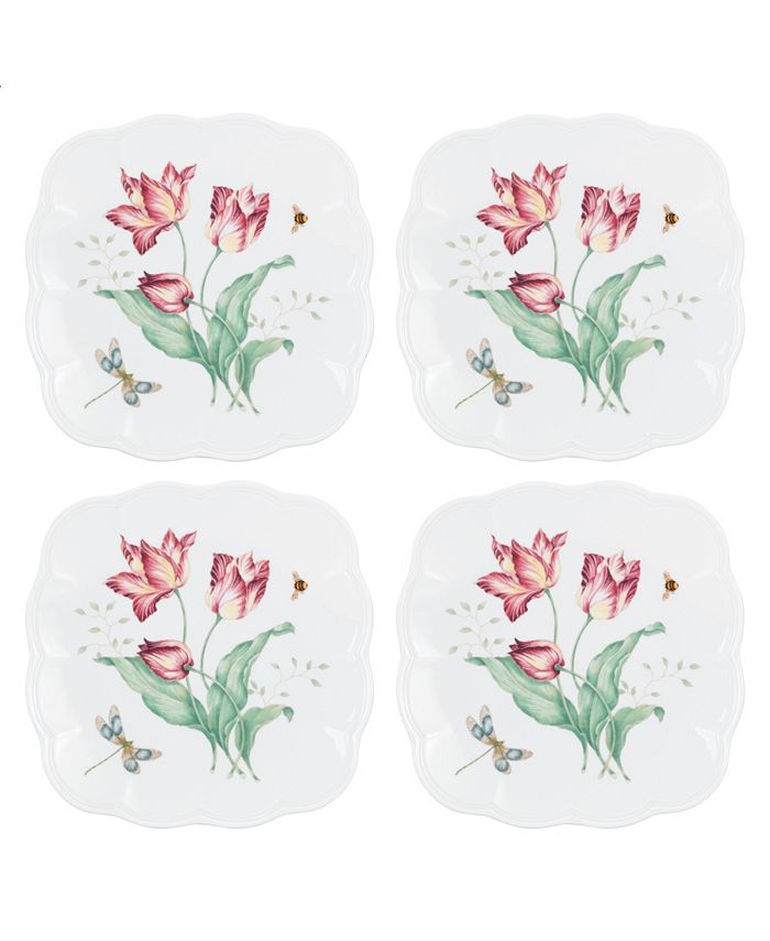 Butterfly Meadow Square Accent Plate Set, Set Of 4 Lenox Butterfly Meadow Square Accent Plate Set, Set Of 4 -VilleroyBoch shop