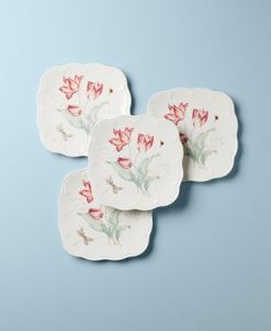 Lenox Butterfly Meadow Square Accent Plate Set, Set Of 4 4 Lenox Butterfly Meadow Square Accent Plate Set, Set Of 4 -VilleroyBoch shop 22015672 fpx