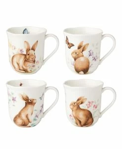 Lenox Butterfly Meadow Bunny Mug Set, Set Of 4