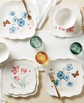 Lenox Butterfly Meadow Square Dinner Plate Set, Set Of 4 5 Lenox Butterfly Meadow Square Dinner Plate Set, Set Of 4 - Image 3