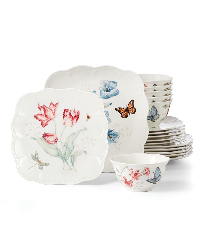 Butterfly Meadow Square Set 18-Piece, Created For Macy's Lenox Butterfly Meadow Square Set 18-Piece, Created For Macy's -VilleroyBoch shop
