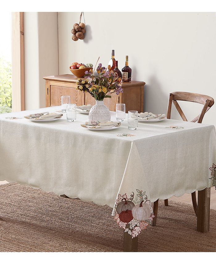 Pumpkin Foliage Cutwork Fabric Tablecloth, 60 X 120 Elrene Pumpkin Foliage Cutwork Fabric Tablecloth, 60 X 120 -VilleroyBoch shop