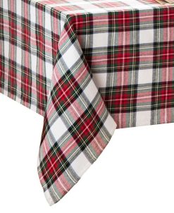 Elrene Christmas Classic Holiday Plaid Tablecloth, 102 X 60