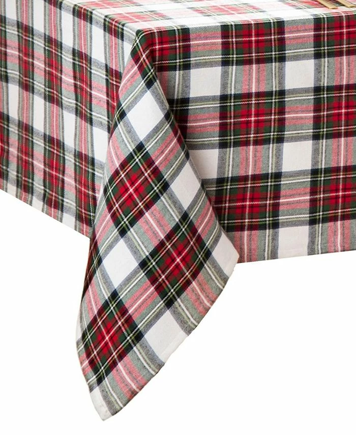 Elrene Christmas Classic Holiday Plaid Tablecloth, 70 X 52
