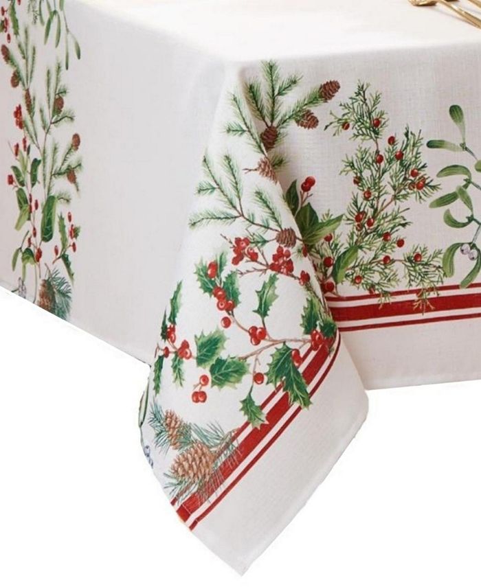 Winter Holiday Berry Fabric Tablecloth, 144 X 60 Elrene Winter Holiday Berry Fabric Tablecloth, 144 X 60 -VilleroyBoch shop