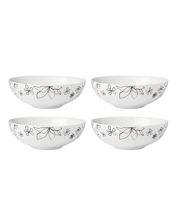 Kate Spade New York Garden Doodle 4 Piece Soup And Cereal Bowl Set 3 Kate Spade New York Garden Doodle 4 Piece Soup And Cereal Bowl Set