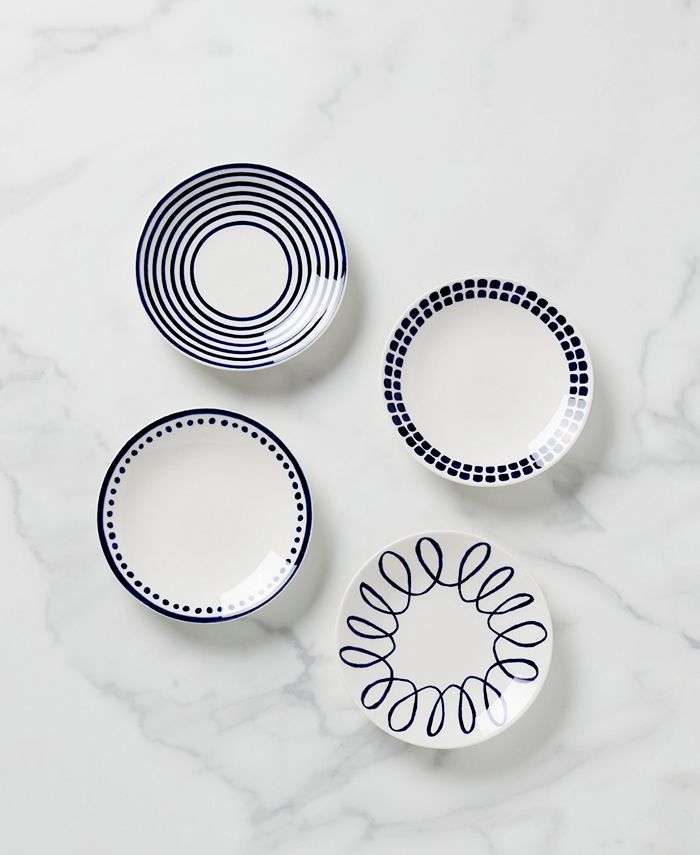 Charlotte 4 Piece Tidbit Plates Set Kate Spade New York Charlotte 4 Piece Tidbit Plates Set -VilleroyBoch shop