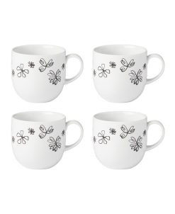 Kate Spade New York Garden Doodle 4 Piece Mugs Set