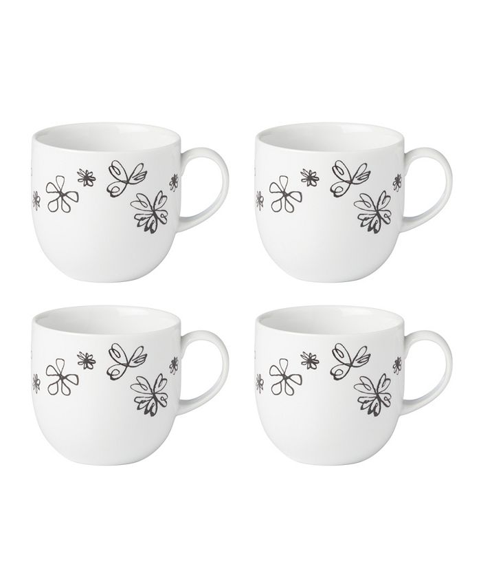 Garden Doodle 4 Piece Mugs Set Kate Spade New York Garden Doodle 4 Piece Mugs Set -VilleroyBoch shop