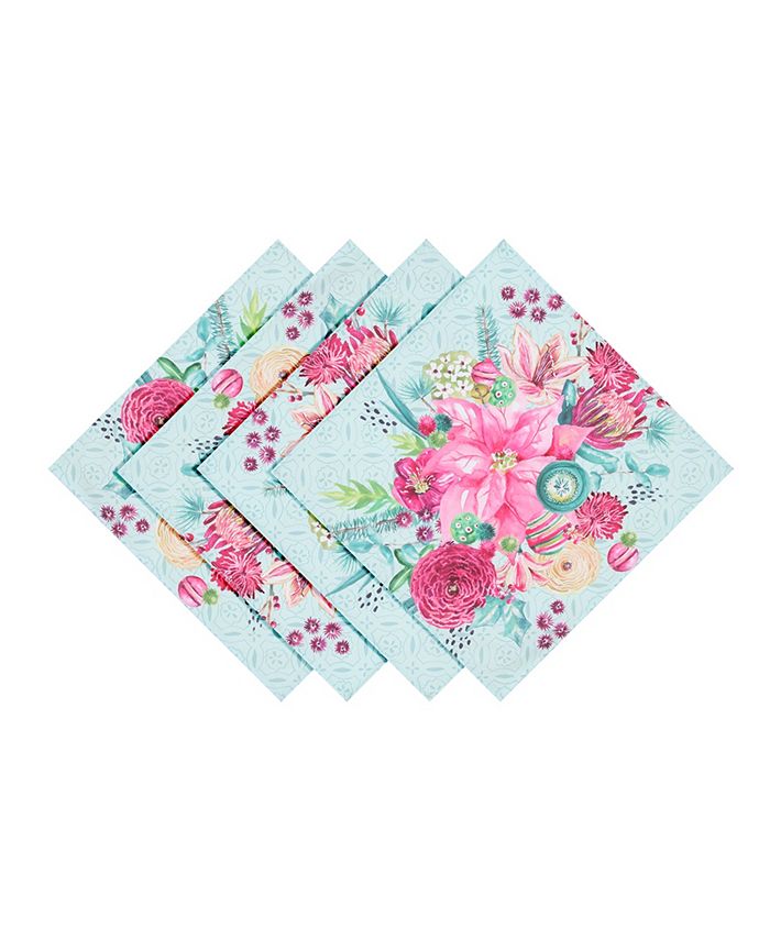 Laural Home Boho Christmas Set Of 4 Napkins, 20 X 20 3 Laural Home Boho Christmas Set Of 4 Napkins, 20 X 20