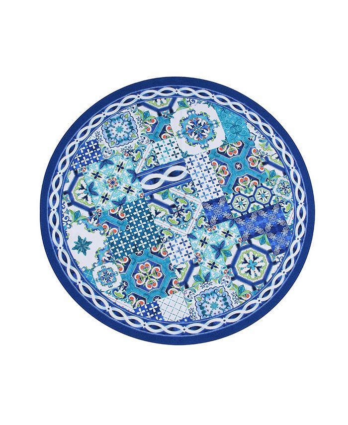 Laural Home Callisto Tiles 70 Round Tablecloth 4 Laural Home Callisto Tiles 70 Round Tablecloth - Image 2