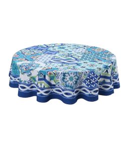 Laural Home Callisto Tiles 70 Round Tablecloth