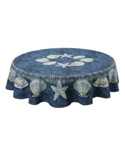 Laural Home Embellished Shells 70 Round Tablecloth