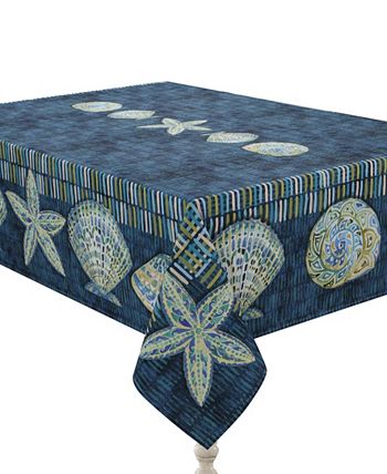 Laural Home Embellished Shells Tablecloth, 70 X 144 4 Laural Home Embellished Shells Tablecloth, 70 X 144 - Image 2