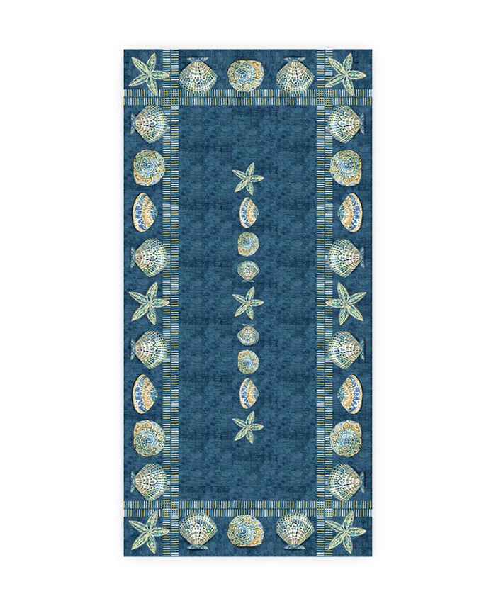Laural Home Embellished Shells Tablecloth, 70 X 144 3 Laural Home Embellished Shells Tablecloth, 70 X 144