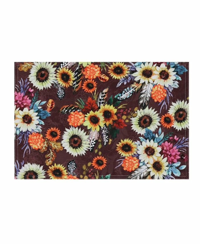 Laural Home Fall Feathers Set Of 4 Placemats, 13 X 19
