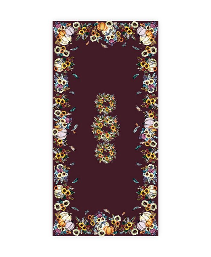 Laural Home Fall Feathers Tablecloth, 70 X 144 3 Laural Home Fall Feathers Tablecloth, 70 X 144