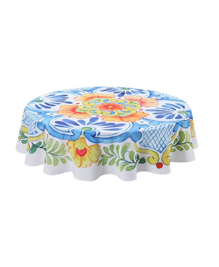Laural Home Talavera 70 Round Tablecloth 3 Laural Home Talavera 70 Round Tablecloth