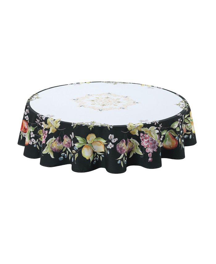 Laural Home Tuscan Fruit Sketch 70 Round Tablecloth 3 Laural Home Tuscan Fruit Sketch 70 Round Tablecloth