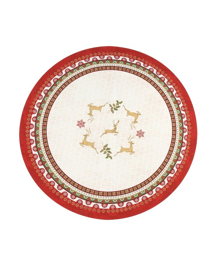 Laural Home Simply Christmas 70 Round Tablecloth 4 Laural Home Simply Christmas 70 Round Tablecloth - Image 2