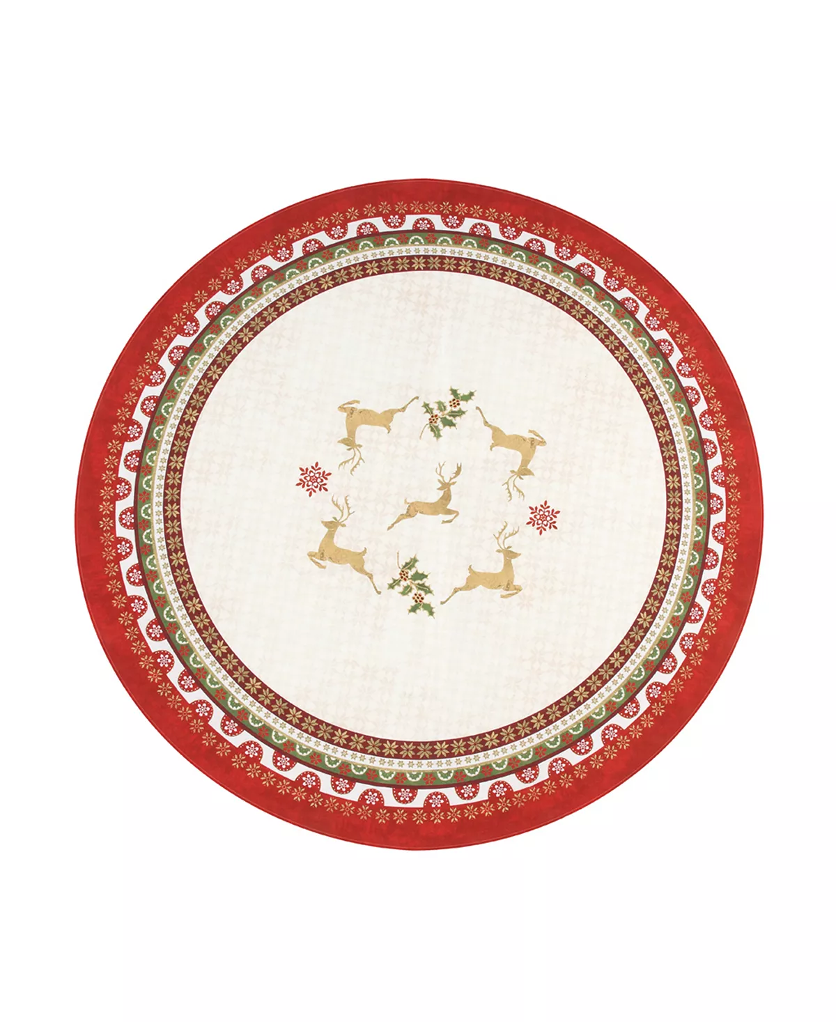 Laural Home Simply Christmas 70 Round Tablecloth 5 Laural Home Simply Christmas 70 Round Tablecloth - Image 3