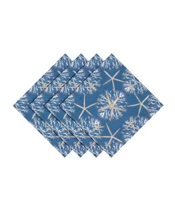 Laural Home Playa Shells Set Of 4 Napkins, 20 X 20