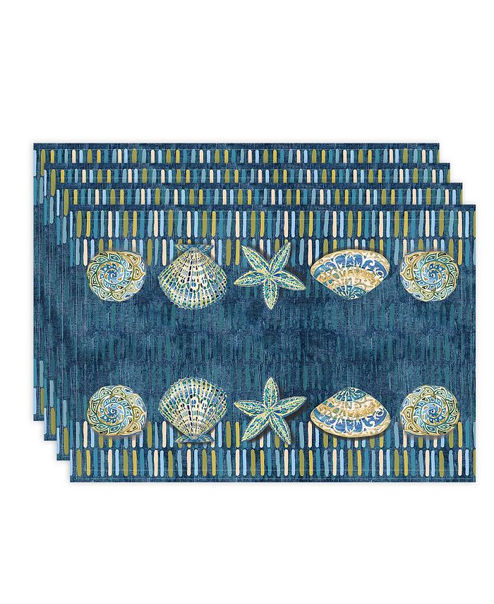 Embellished Shells Set Of 4 Placemats, 13 X 19 Laural Home Embellished Shells Set Of 4 Placemats, 13 X 19 -VilleroyBoch shop