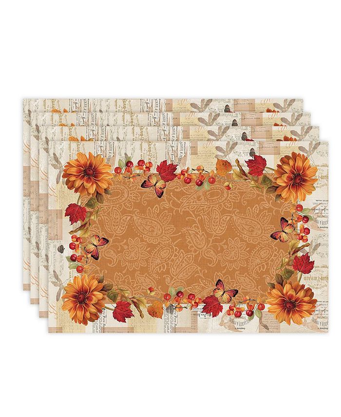Fall In Love Set Of 4 Placemats, 13 X 19 Laural Home Fall In Love Set Of 4 Placemats, 13 X 19 -VilleroyBoch shop