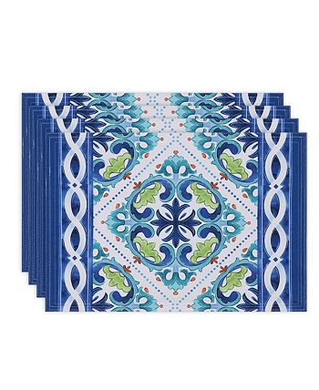 Callisto Tiles Set Of 4 Placemats, 13 X 19 Laural Home Callisto Tiles Set Of 4 Placemats, 13 X 19 -VilleroyBoch shop