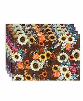 Laural Home Fall Feathers Set Of 4 Placemats, 13 X 19 - Image 3