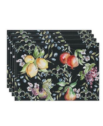 Tuscan Fruit Sketch Set Of 4 Placemats, 13 X 19 Laural Home Tuscan Fruit Sketch Set Of 4 Placemats, 13 X 19 -VilleroyBoch shop