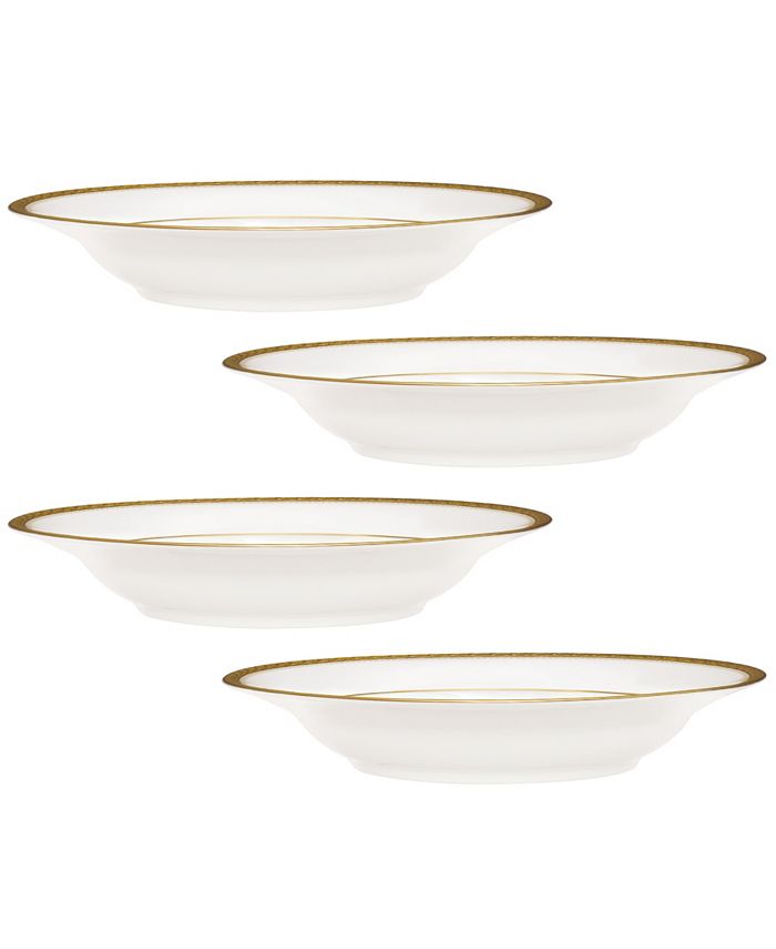 Charlotta Gold Set Of 4 Rim Soup Bowls, Service For 4 Noritake Charlotta Gold Set Of 4 Rim Soup Bowls, Service For 4 -VilleroyBoch shop