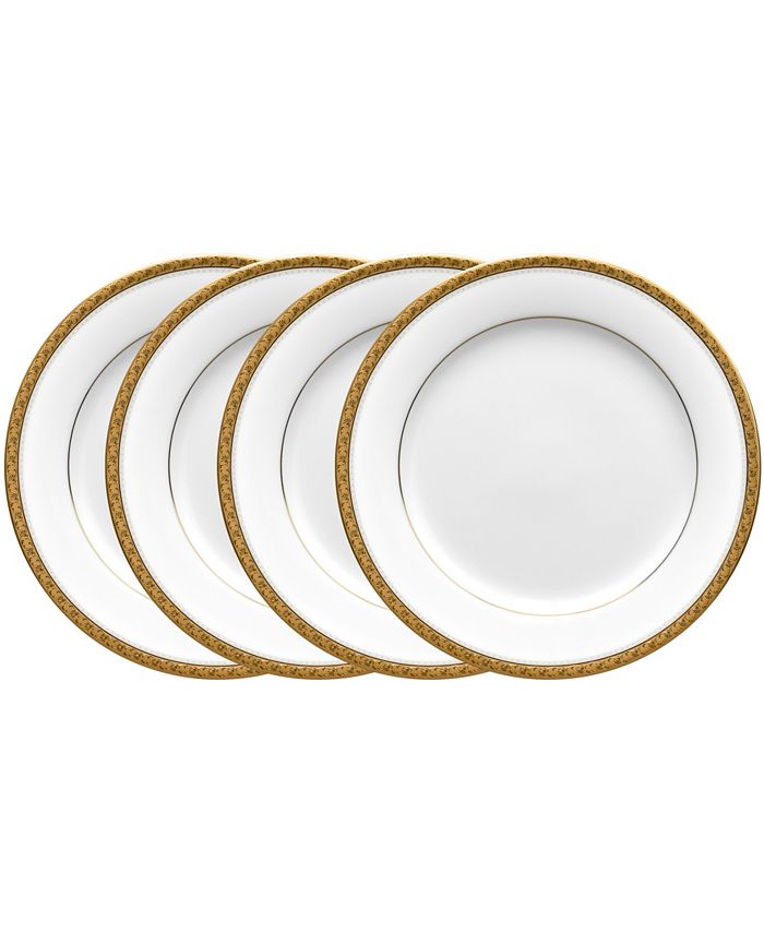 Noritake Charlotta Gold Set Of 4 Salad Plates, Service For 4 3 Noritake Charlotta Gold Set Of 4 Salad Plates, Service For 4