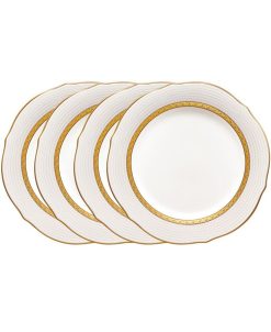 Noritake Charlotta Gold Set Of 4 Scalloped Accent Plates, Service For 4
