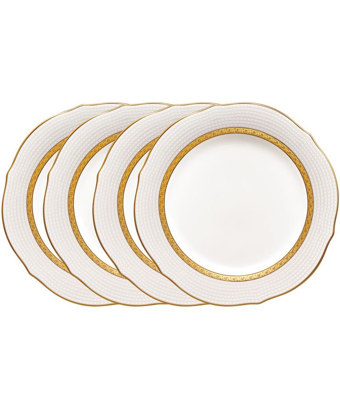 Noritake Charlotta Gold Set Of 4 Scalloped Accent Plates, Service For 4 3 Noritake Charlotta Gold Set Of 4 Scalloped Accent Plates, Service For 4