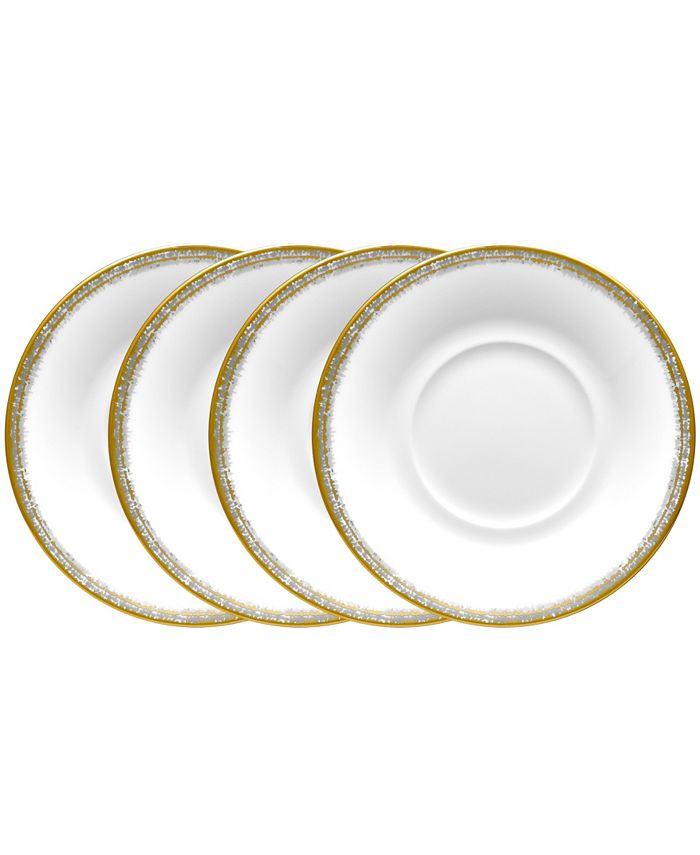 Noritake Haku Set Of 4 Saucers, Service For 4 3 Noritake Haku Set Of 4 Saucers, Service For 4