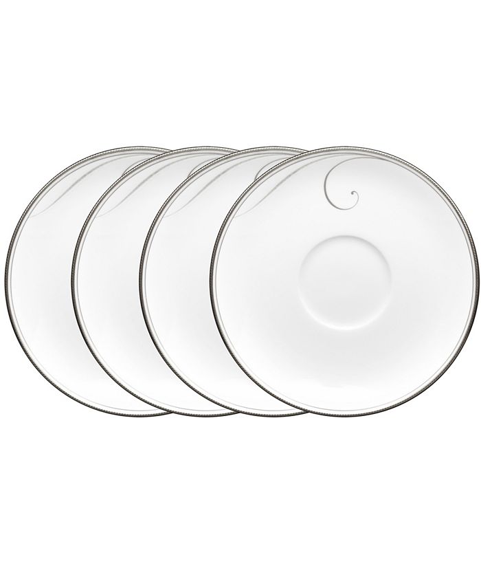 Platinum Wave Set Of 4 Saucers, Service For 4 Noritake Platinum Wave Set Of 4 Saucers, Service For 4 -VilleroyBoch shop