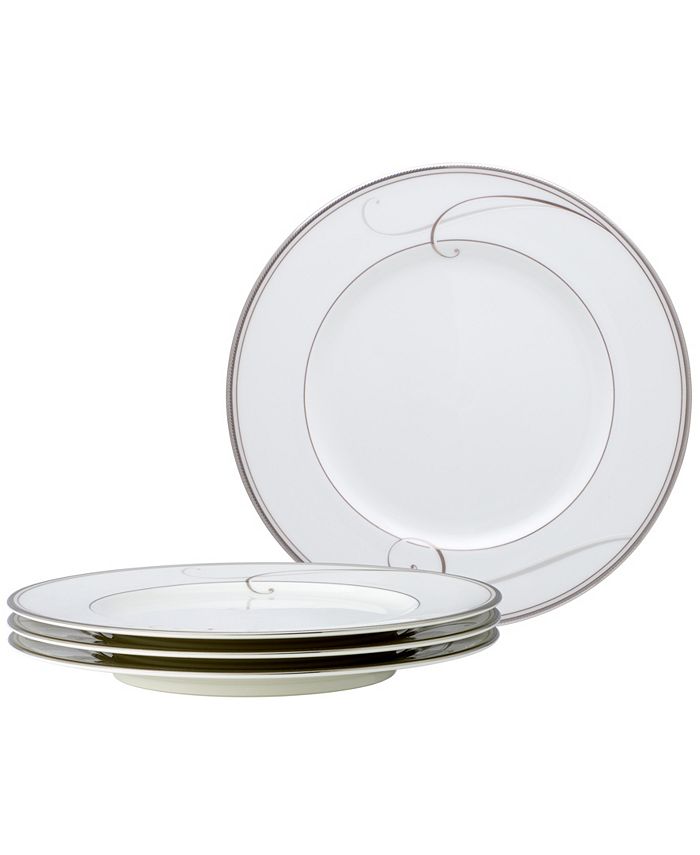 Noritake Platinum Wave Set Of 4 Salad Plates, Service For 4 3 Noritake Platinum Wave Set Of 4 Salad Plates, Service For 4
