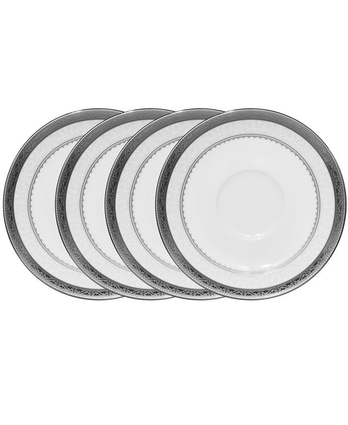 Odessa Platinum Set Of 4 Saucers, Service For 4 Noritake Odessa Platinum Set Of 4 Saucers, Service For 4 -VilleroyBoch shop